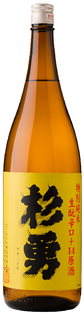 Sugiyuu Tokubetsu Kimoto Dry +14 Genshu (1800ml) [Direct from Japan]