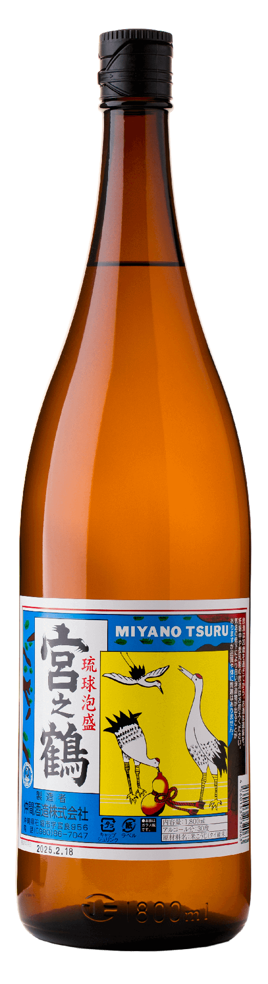 [NAKAA01_1800_L12M] Miyanotsuru 30° Awamori (1800ml) [Direct from Japan]